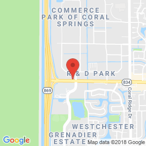 Map of Sentry Self Storage Management at 12375 W. Sample Rd. in Coral Springs, FL.